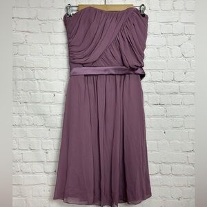 After Six Women Dress Strapless Pleated Midi Length Zip Back Formal bridesmaid 8